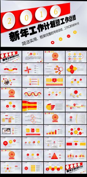 扁平化工作汇报工作总结年终总结PPT模板