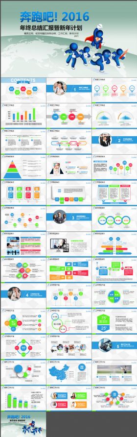 奔跑吧2016年终总结计划PPT