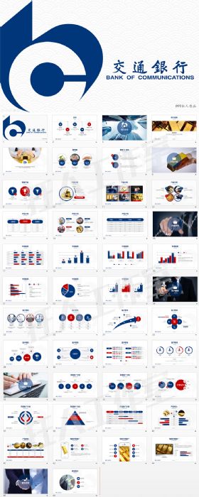 交通银行工作总结汇报动态PPT模版