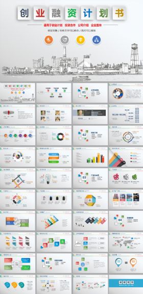 多彩房地产建筑创业融资计划书ppt模板