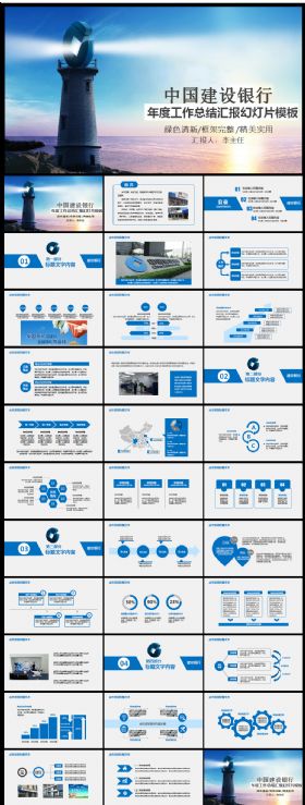 中国建设银行建行总结汇报PPT模板