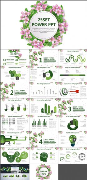 花卉植物背景商务汇报PPT模板