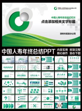 中国人寿保险公司年终总结工作会议汇报新年计划动态PPT模板