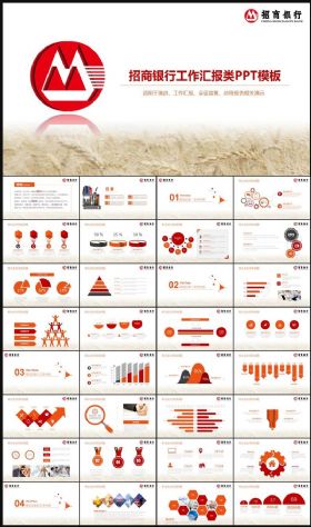 招商银行年终总结工作会议汇报新年计划动态PPT模板