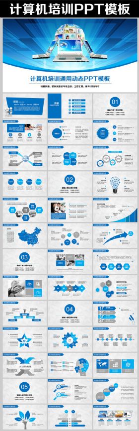 互联网电脑计算机电脑软件培训动态PPT模板