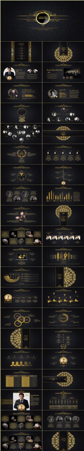 高端欧式黑金商业融资计划书商务通用动态ppt模板