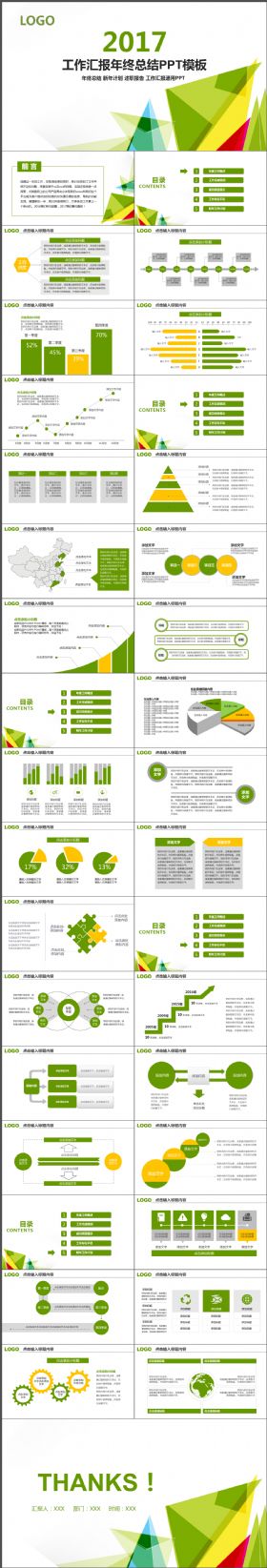 框架完整工作汇报年终总结PPT模板