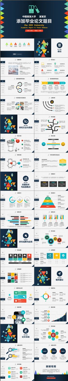 完整框架清新简洁毕业论文动态PPT模板