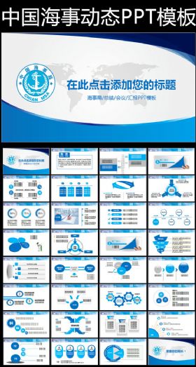  【极致设计】蓝色海事局船舶港口管理港务工作总结工作会议汇报新年计划动态PPT模板