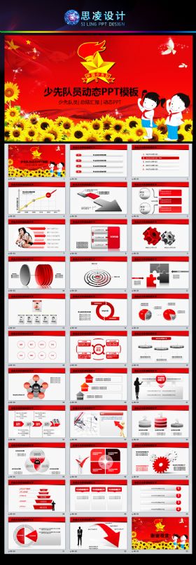 红领巾心向党大气精美中国少先队动态PPT