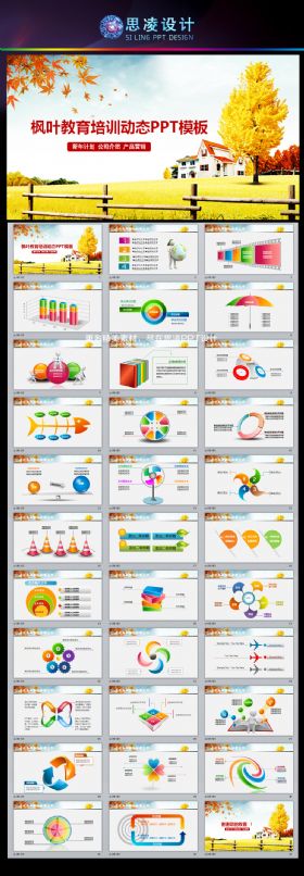 金秋秋天秋季枫叶时尚教育培训动态PPT