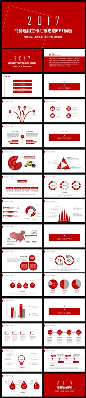 2017大气年终总结工作汇报动态PPT