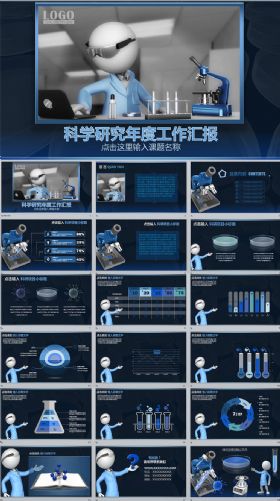 医疗医学科研工作总结汇报动态PPT模版