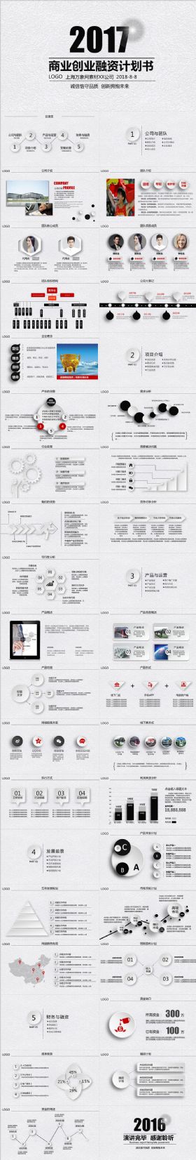 【精品】2017简约大气黑白商务计划书PPT