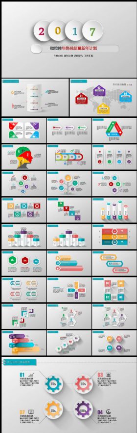 微粒体新年计划工作总结创业融资简约商务通用PPT模板