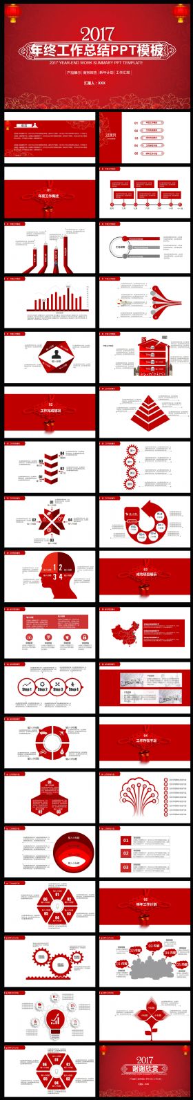 2017简约风年度工作总结计划PPT模版