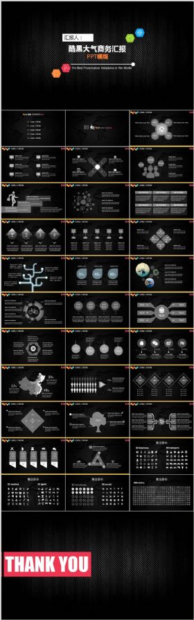 【极致设计】酷黑大气发布会商务工作总结工作汇报动态PPT模版