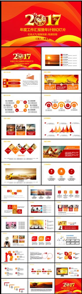 2017商务工作总结年终汇报新年计划ppt