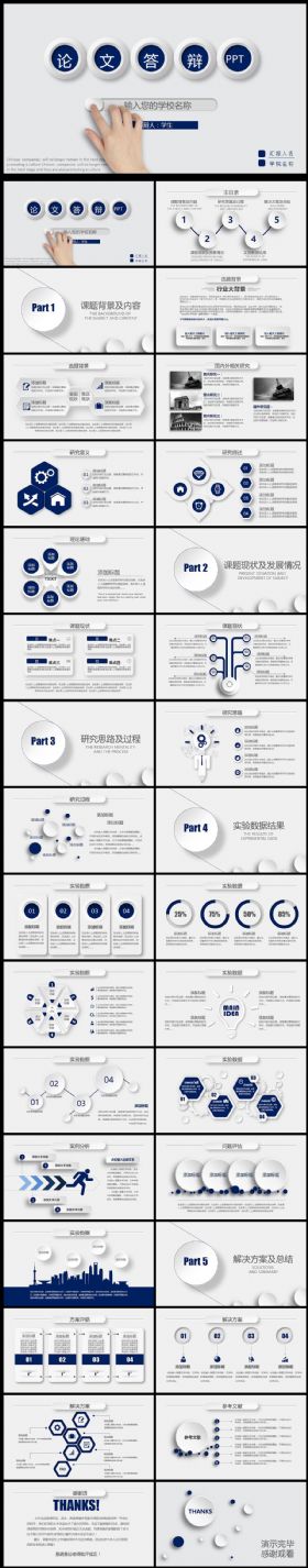 框架完整的论文答辩课题汇报PPT模板