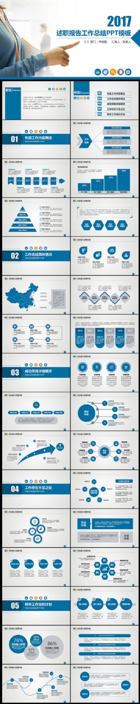 2017年终总结工作汇报PPT动态模板