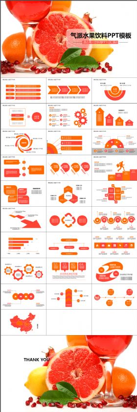 简约大气水果饮料ppt动态模板模板
