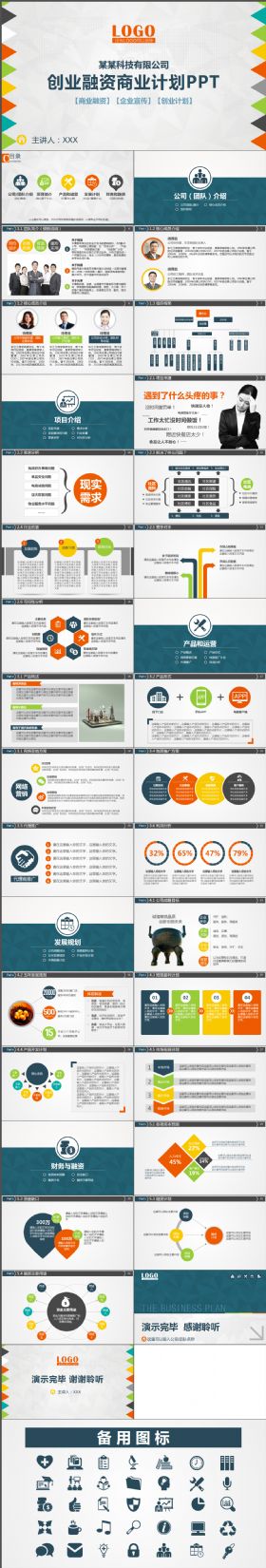 最新框架完整创业计划书商业计划书PPT动态模板