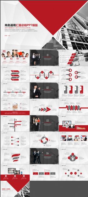 商务通用汇报总结PPT模板