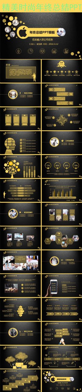 高端新颖2016工作总结PPT模板