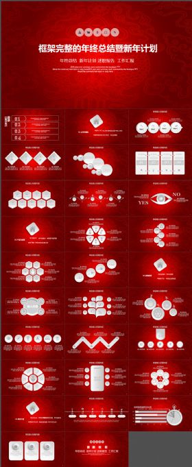 框架完整年终总结PPT模板