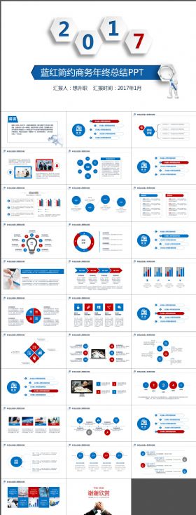 2017简约商务年终总结PPT
