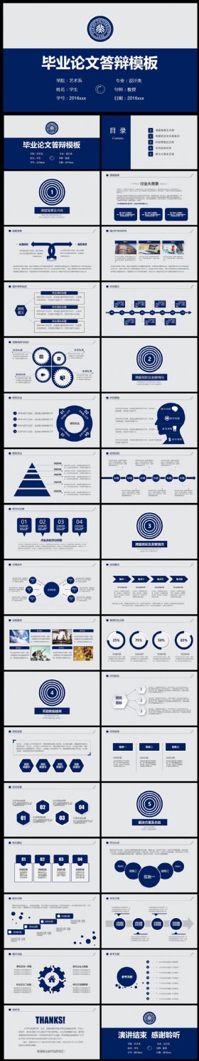 蓝色大气简洁严谨毕业设计论文答辩PPT