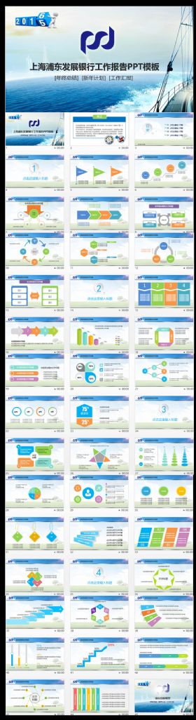 上海浦东发展银行工作总结汇报PPT模板