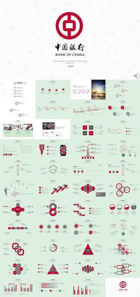 中国银行工作总结年终计划ppt动态模板