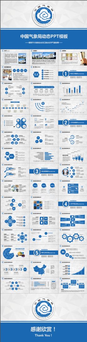 中国气象局动态计划总结会议报告等PPT模板