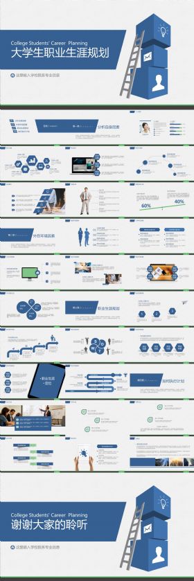 大学生职业生涯规划ppt动态模板