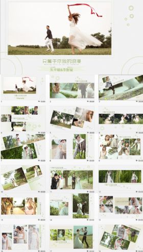 只属于你我的浪漫结婚婚礼开场视频展示婚纱展示介绍ppt模板