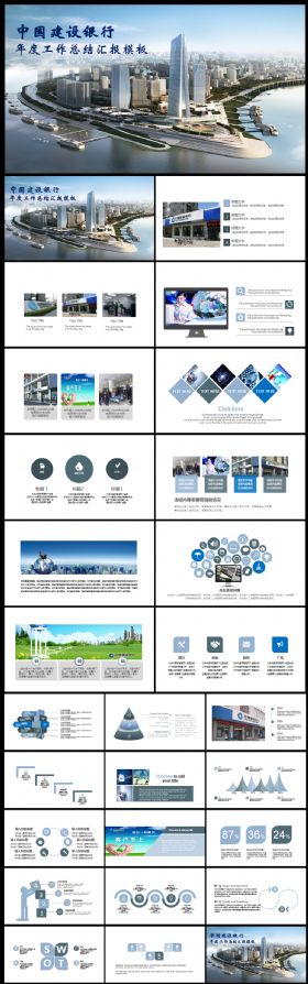 建设银行建行总结汇报PPT模板