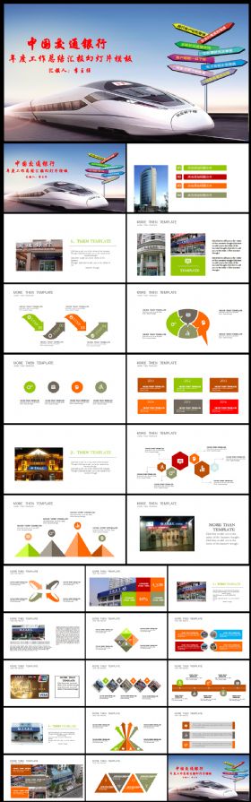 交通银行年终总结报告动态PPT模板