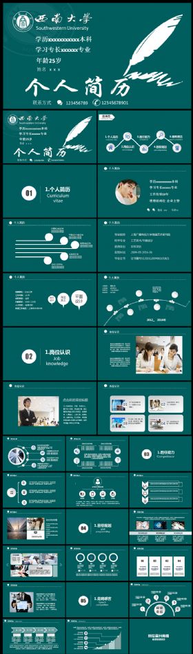 创意简约竟聘求职个人简历PPT模板