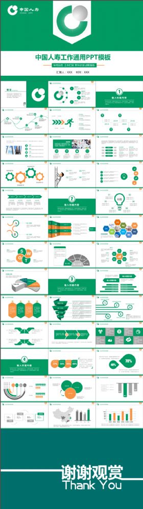 中国人寿财产保险公司工作总结动态PPT模板