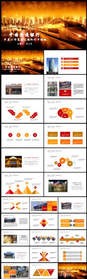 交通银行年终总结报告动态PPT模板