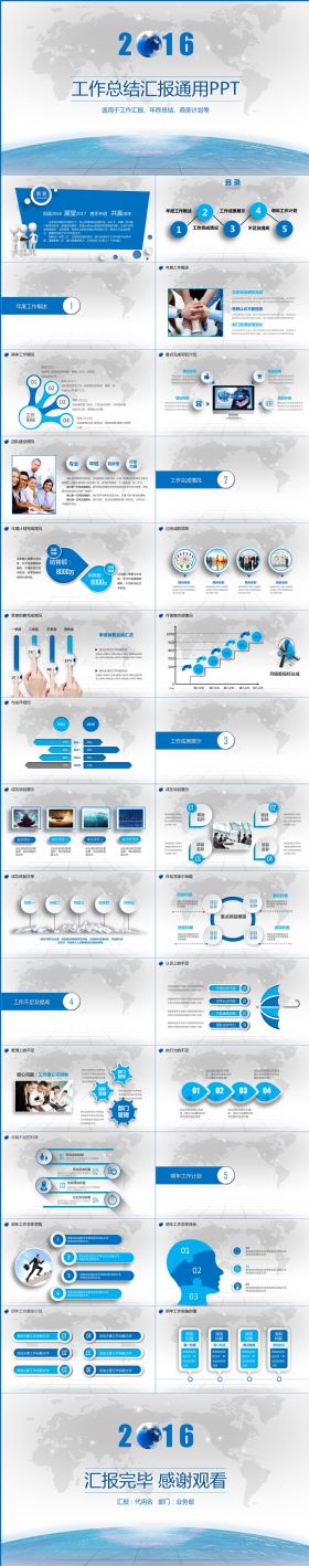 超实用商务年终工作汇报总结PPT模板