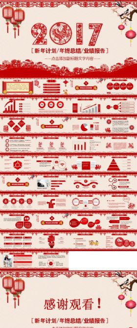 2017鸡年工作计划汇报业绩报告年终总结产品介绍会议ppt模板