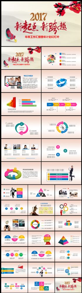 大气2017年终总结工作汇报述职新年工作计划PPT副本