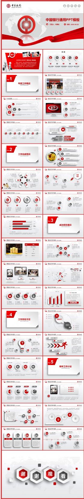 精美大气中国银行新年计划工作总结PPT模板
