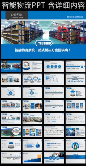 【极致设计】智能物流智能仓储仓库管理工作总结工作汇报计划动态PPT模板