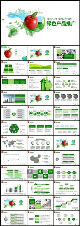 【极致设计】绿色产品推广发布会工作汇报动态PPT模板