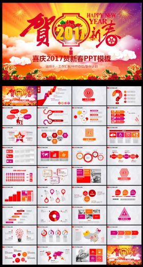 喜庆2017贺新春PPT模板