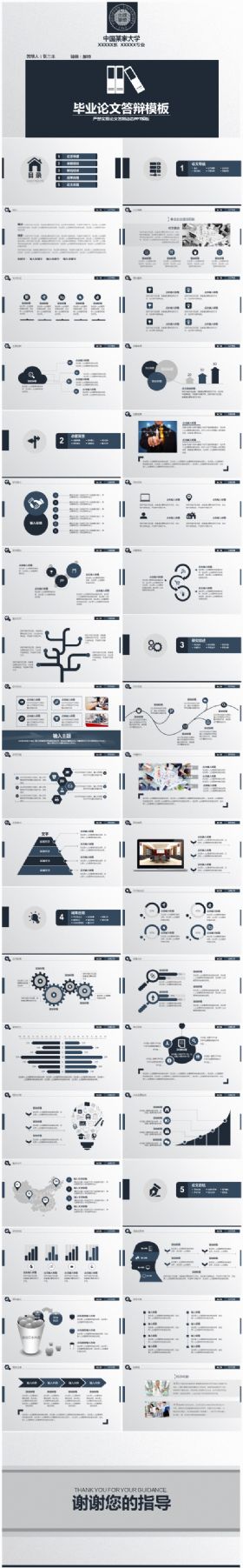 框架完整大学高校毕业论文答辩毕业设计通用ppt模板