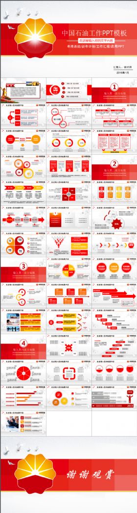 大气中国石油油田会议年终总结工作PPT模板